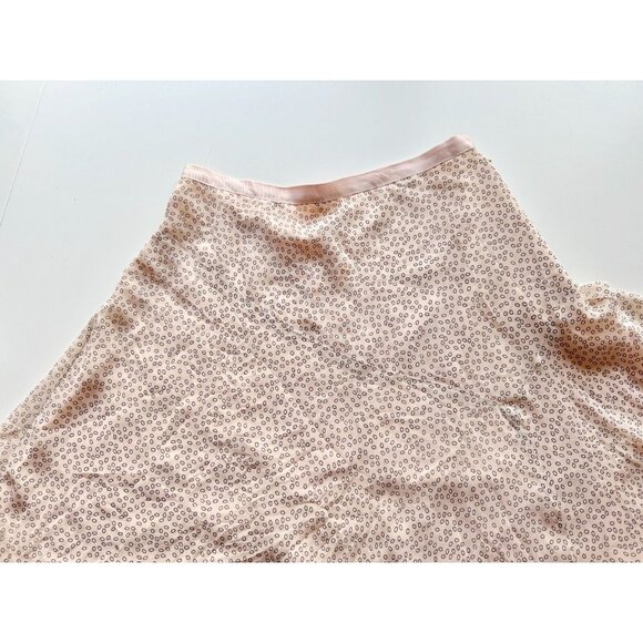 CLUB MONACO Light Pink Abstract Print Silk Chiffon Asymmetrical Skirt, Size 0 - Picture 7 of 14